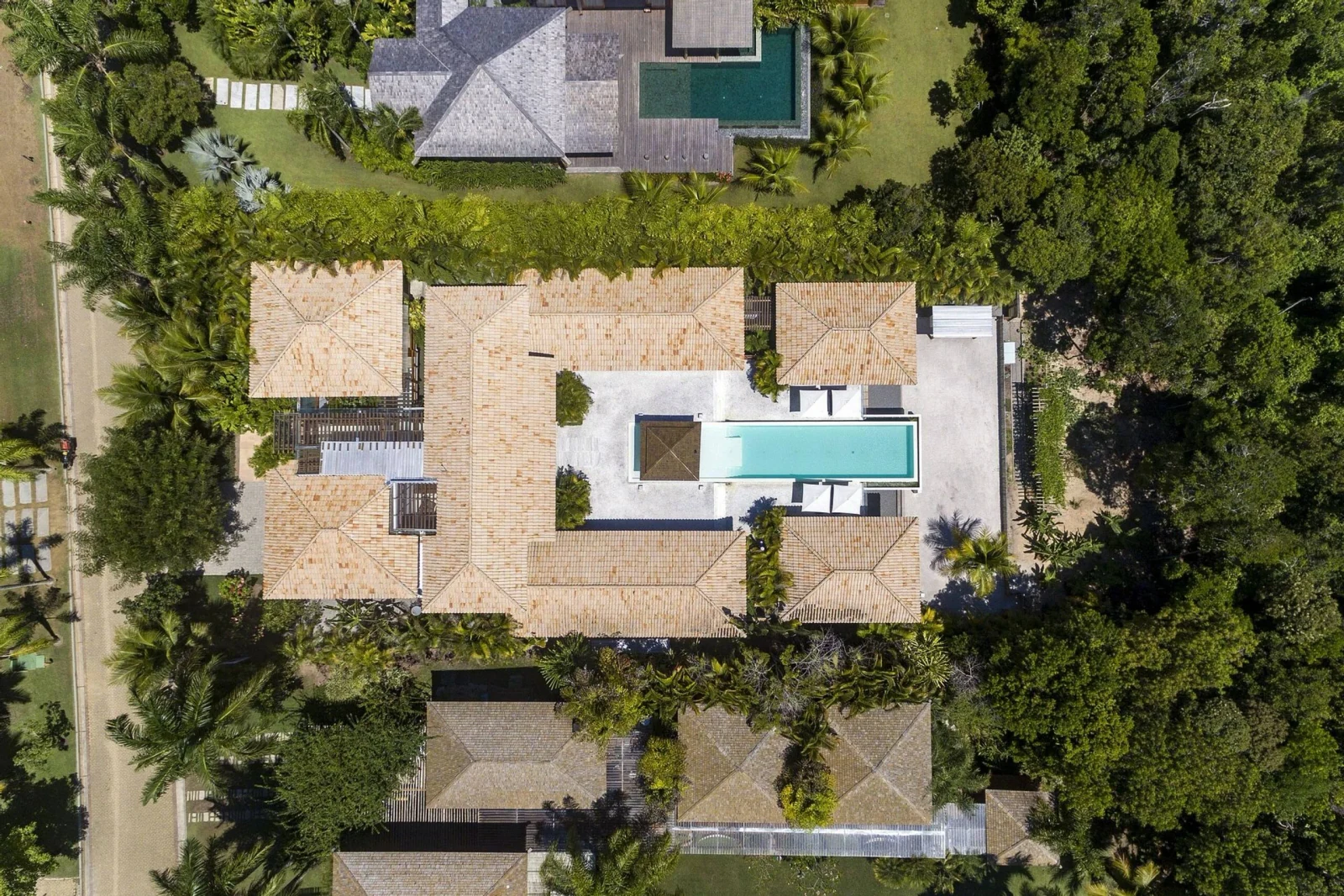 Planta da mansão vista de cima, mansão de luxo em Trancoso